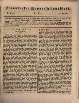 Frankfurter Konversationsblatt (Frankfurter Ober-Post-Amts-Zeitung) Montag 26. Juli 1841