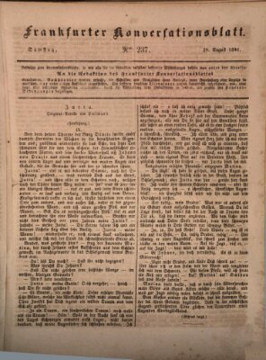 Frankfurter Konversationsblatt (Frankfurter Ober-Post-Amts-Zeitung) Samstag 28. August 1841