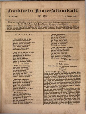 Frankfurter Konversationsblatt (Frankfurter Ober-Post-Amts-Zeitung) Samstag 9. Oktober 1841