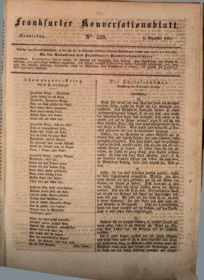 Frankfurter Konversationsblatt (Frankfurter Ober-Post-Amts-Zeitung) Donnerstag 9. Dezember 1841