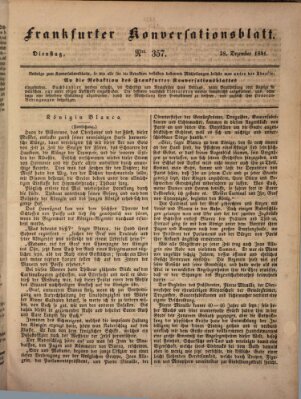 Frankfurter Konversationsblatt (Frankfurter Ober-Post-Amts-Zeitung) Dienstag 28. Dezember 1841