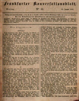 Frankfurter Konversationsblatt (Frankfurter Ober-Post-Amts-Zeitung) Montag 10. Januar 1842