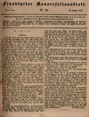 Frankfurter Konversationsblatt (Frankfurter Ober-Post-Amts-Zeitung) Freitag 28. Januar 1842