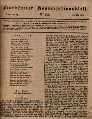 Frankfurter Konversationsblatt (Frankfurter Ober-Post-Amts-Zeitung) Donnerstag 19. Mai 1842