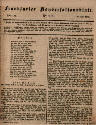 Frankfurter Konversationsblatt (Frankfurter Ober-Post-Amts-Zeitung) Freitag 20. Mai 1842