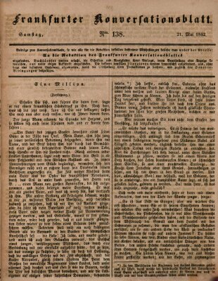 Frankfurter Konversationsblatt (Frankfurter Ober-Post-Amts-Zeitung) Samstag 21. Mai 1842