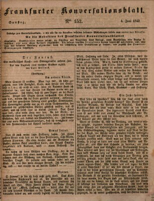 Frankfurter Konversationsblatt (Frankfurter Ober-Post-Amts-Zeitung) Samstag 4. Juni 1842