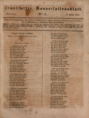 Frankfurter Konversationsblatt (Frankfurter Ober-Post-Amts-Zeitung) Sonntag 15. Januar 1843