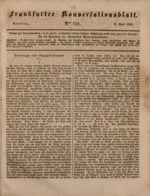 Frankfurter Konversationsblatt (Frankfurter Ober-Post-Amts-Zeitung) Sonntag 30. April 1843