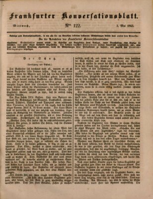 Frankfurter Konversationsblatt (Frankfurter Ober-Post-Amts-Zeitung) Mittwoch 3. Mai 1843