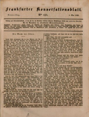Frankfurter Konversationsblatt (Frankfurter Ober-Post-Amts-Zeitung) Donnerstag 4. Mai 1843