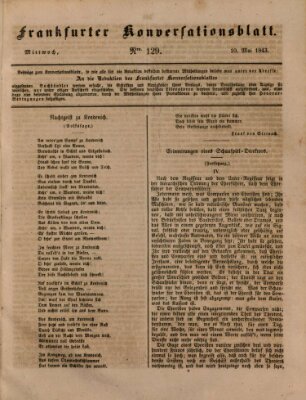 Frankfurter Konversationsblatt (Frankfurter Ober-Post-Amts-Zeitung) Mittwoch 10. Mai 1843