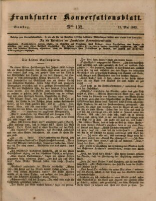 Frankfurter Konversationsblatt (Frankfurter Ober-Post-Amts-Zeitung) Samstag 13. Mai 1843