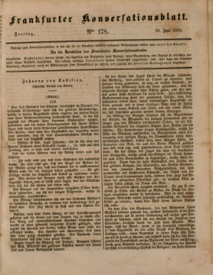 Frankfurter Konversationsblatt (Frankfurter Ober-Post-Amts-Zeitung) Freitag 30. Juni 1843