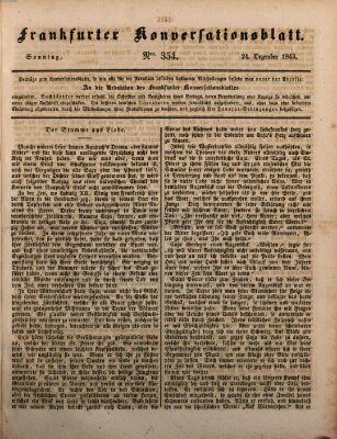 Frankfurter Konversationsblatt (Frankfurter Ober-Post-Amts-Zeitung) Sonntag 24. Dezember 1843