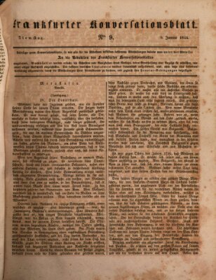 Frankfurter Konversationsblatt (Frankfurter Ober-Post-Amts-Zeitung) Dienstag 9. Januar 1844