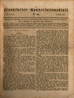 Frankfurter Konversationsblatt (Frankfurter Ober-Post-Amts-Zeitung) Mittwoch 6. März 1844