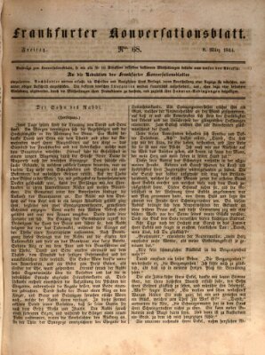 Frankfurter Konversationsblatt (Frankfurter Ober-Post-Amts-Zeitung) Freitag 8. März 1844