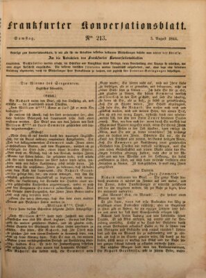Frankfurter Konversationsblatt (Frankfurter Ober-Post-Amts-Zeitung) Samstag 3. August 1844