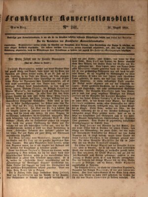 Frankfurter Konversationsblatt (Frankfurter Ober-Post-Amts-Zeitung) Samstag 31. August 1844