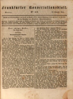 Frankfurter Konversationsblatt (Frankfurter Ober-Post-Amts-Zeitung) Montag 18. November 1844