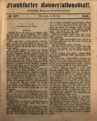Frankfurter Konversationsblatt (Frankfurter Ober-Post-Amts-Zeitung) Mittwoch 29. Juli 1846