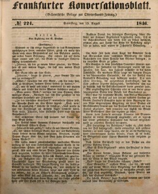 Frankfurter Konversationsblatt (Frankfurter Ober-Post-Amts-Zeitung) Samstag 15. August 1846