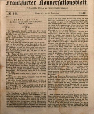 Frankfurter Konversationsblatt (Frankfurter Ober-Post-Amts-Zeitung) Sonntag 6. September 1846