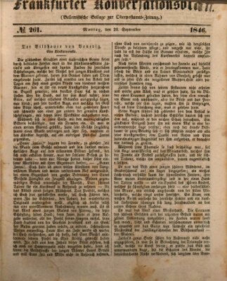 Frankfurter Konversationsblatt (Frankfurter Ober-Post-Amts-Zeitung) Montag 21. September 1846