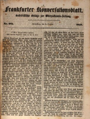 Frankfurter Konversationsblatt (Frankfurter Ober-Post-Amts-Zeitung) Dienstag 5. Oktober 1847