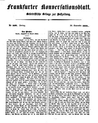 Frankfurter Konversationsblatt (Frankfurter Ober-Post-Amts-Zeitung) Freitag 24. September 1852
