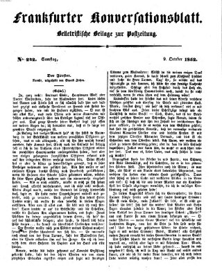 Frankfurter Konversationsblatt (Frankfurter Ober-Post-Amts-Zeitung) Samstag 9. Oktober 1852