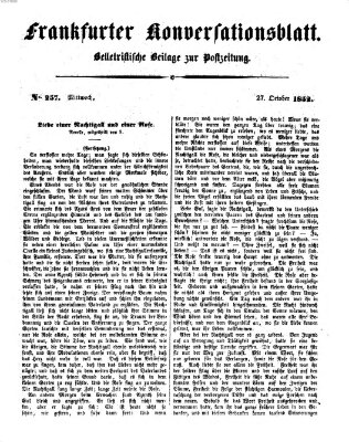 Frankfurter Konversationsblatt (Frankfurter Ober-Post-Amts-Zeitung) Mittwoch 27. Oktober 1852