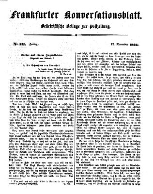 Frankfurter Konversationsblatt (Frankfurter Ober-Post-Amts-Zeitung) Freitag 12. November 1852
