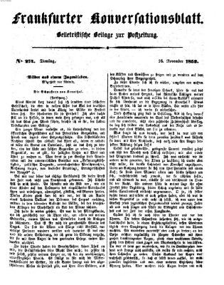 Frankfurter Konversationsblatt (Frankfurter Ober-Post-Amts-Zeitung) Dienstag 16. November 1852