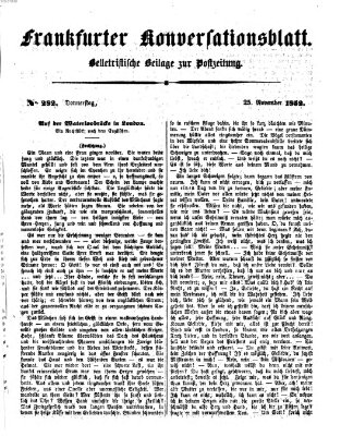 Frankfurter Konversationsblatt (Frankfurter Ober-Post-Amts-Zeitung) Donnerstag 25. November 1852