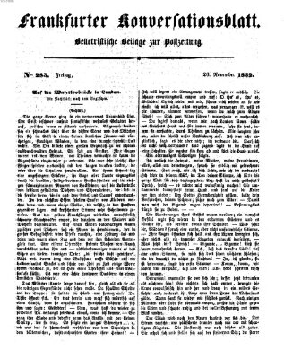 Frankfurter Konversationsblatt (Frankfurter Ober-Post-Amts-Zeitung) Freitag 26. November 1852