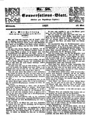 Regensburger Conversations-Blatt (Regensburger Tagblatt) Mittwoch 14. Mai 1856