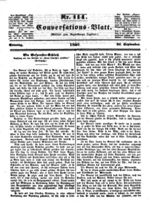 Regensburger Conversations-Blatt (Regensburger Tagblatt) Sonntag 21. September 1856