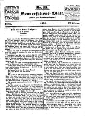 Regensburger Conversations-Blatt (Regensburger Tagblatt) Freitag 27. Februar 1857