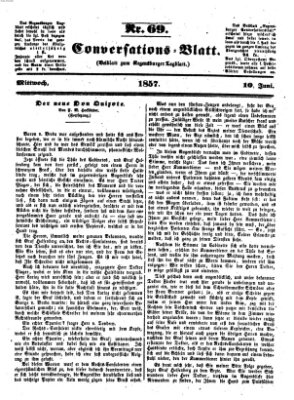 Regensburger Conversations-Blatt (Regensburger Tagblatt) Mittwoch 10. Juni 1857