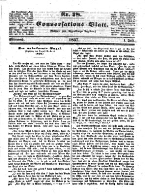 Regensburger Conversations-Blatt (Regensburger Tagblatt) Mittwoch 1. Juli 1857