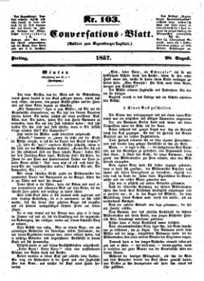 Regensburger Conversations-Blatt (Regensburger Tagblatt) Freitag 28. August 1857