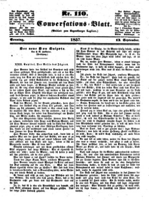 Regensburger Conversations-Blatt (Regensburger Tagblatt) Sonntag 13. September 1857
