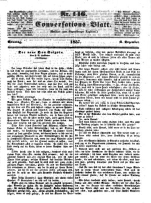 Regensburger Conversations-Blatt (Regensburger Tagblatt) Sonntag 6. Dezember 1857