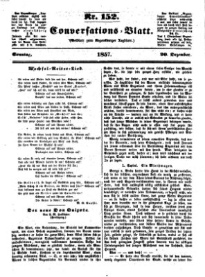 Regensburger Conversations-Blatt (Regensburger Tagblatt) Sonntag 20. Dezember 1857