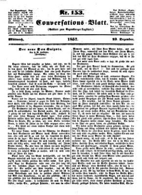Regensburger Conversations-Blatt (Regensburger Tagblatt) Mittwoch 23. Dezember 1857