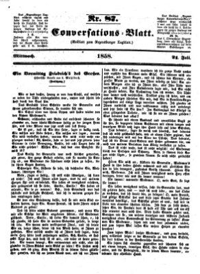 Regensburger Conversations-Blatt (Regensburger Tagblatt) Mittwoch 21. Juli 1858