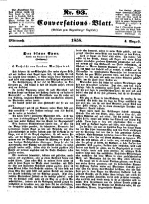 Regensburger Conversations-Blatt (Regensburger Tagblatt) Mittwoch 4. August 1858
