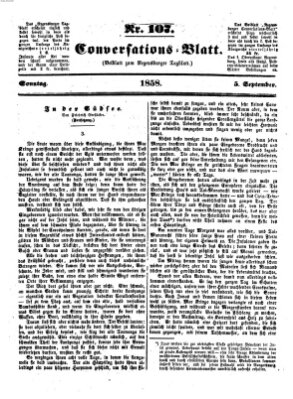 Regensburger Conversations-Blatt (Regensburger Tagblatt) Sonntag 5. September 1858
